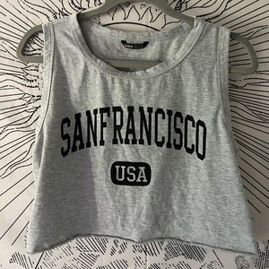 Gray Shein Cropped SF Muscle Tank